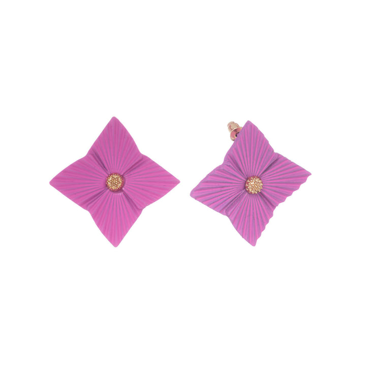 Angular flower earrings