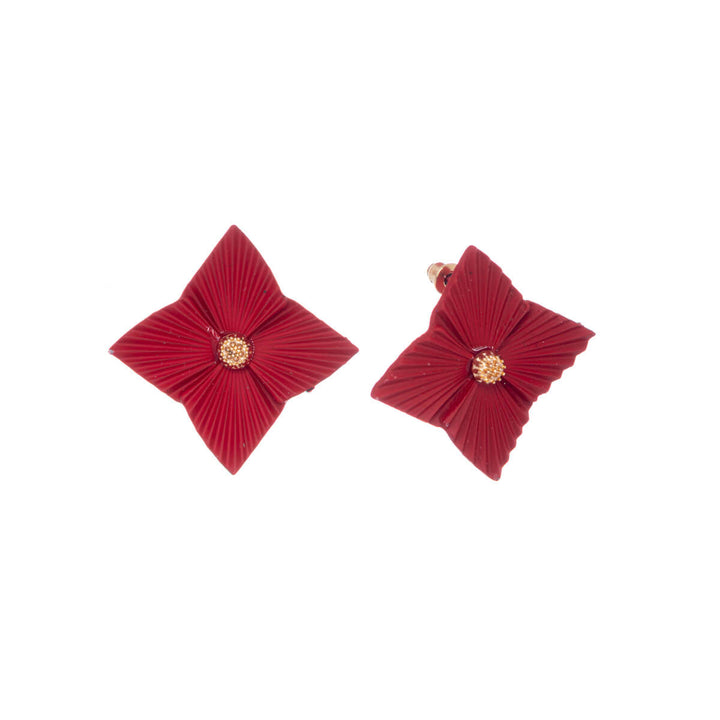 Angular flower earrings