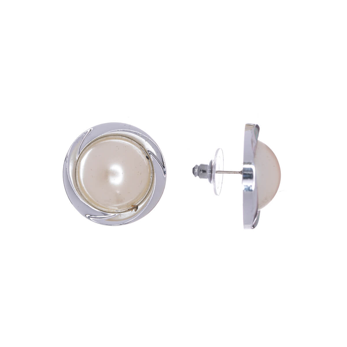 Big round pearl earrings 2,5cm