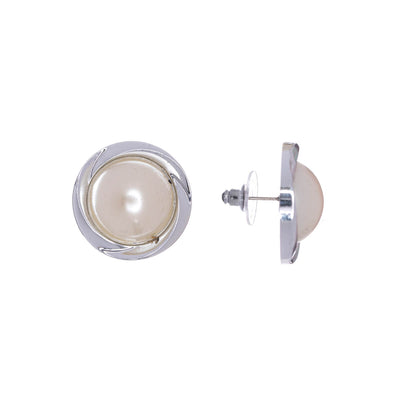 Big round pearl earrings 2,5cm