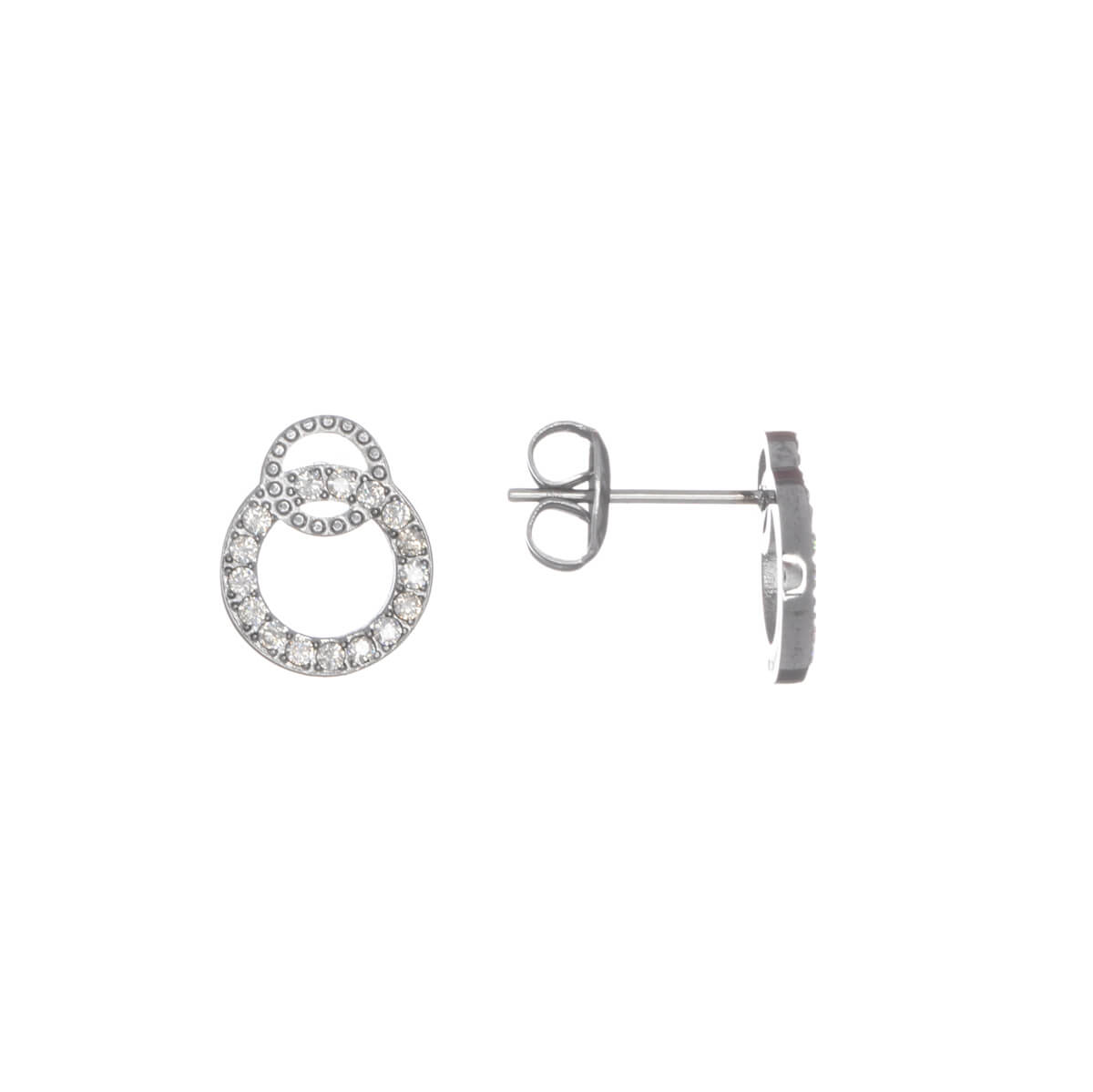 Artificial diamond ring earrings (steel 316L)