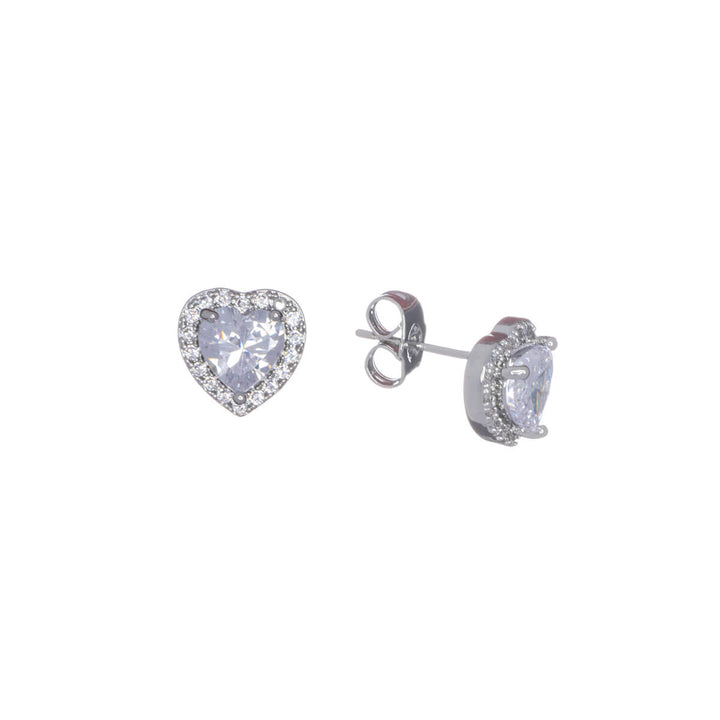 Zirconia heart earrings