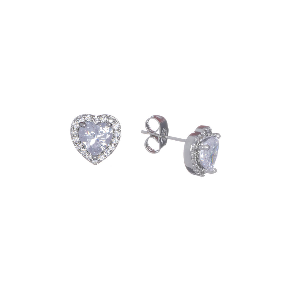 Square Glass Stone Earrings 7mm (Steel 316L)