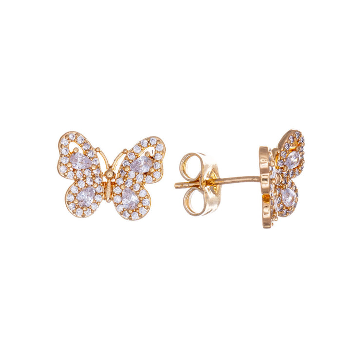 Zirconia butterfly earrings