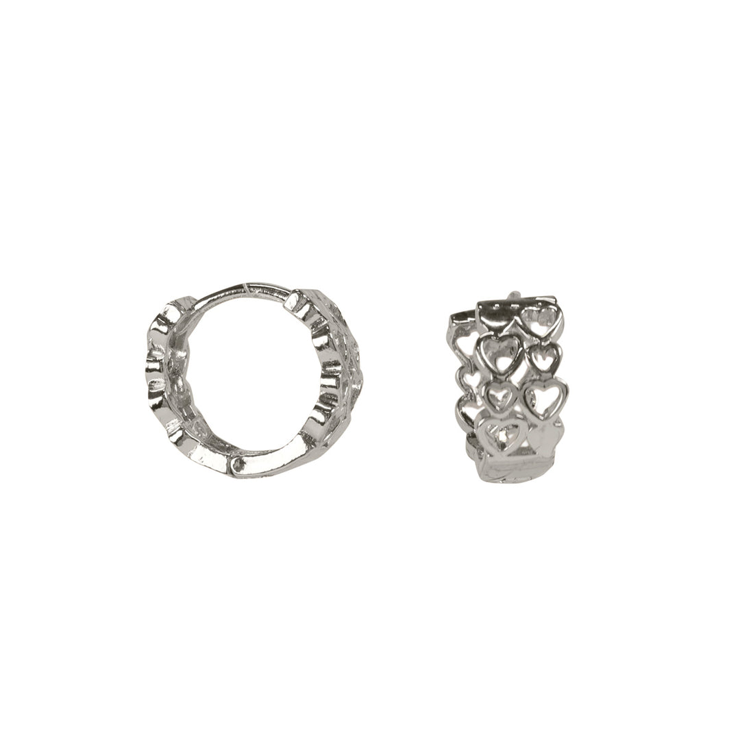 Heart patterned small earrings 1.5cm