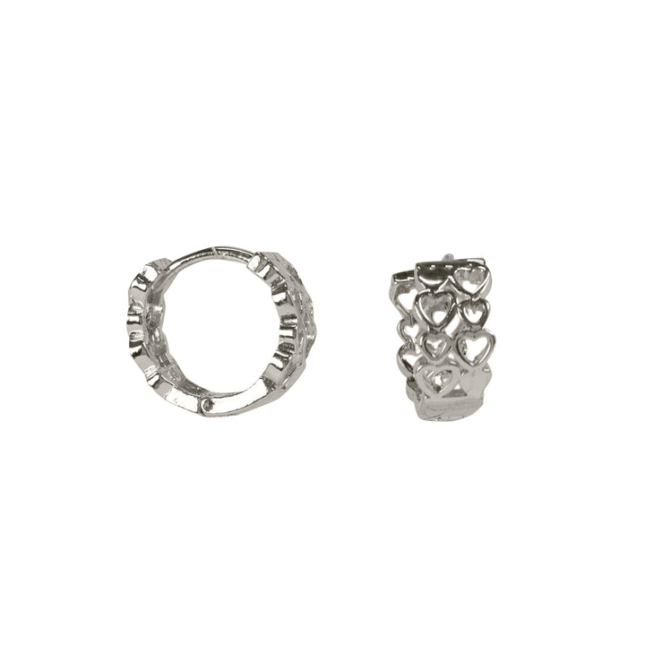 Heart patterned small earrings 1.5cm