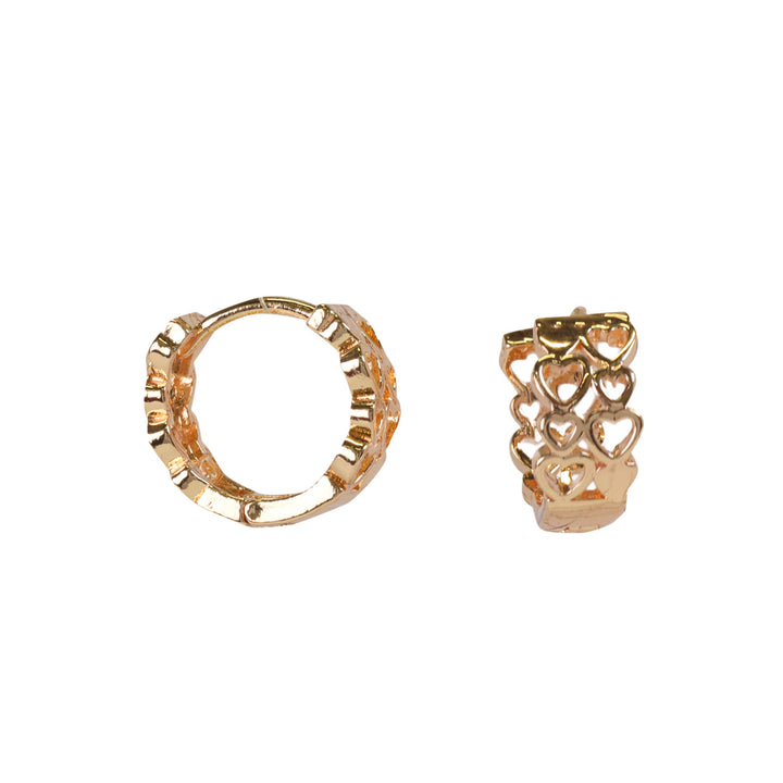 Heart patterned small earrings 1.5cm