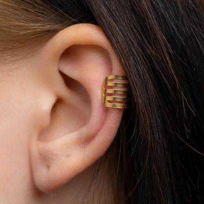 Wide steel ear cuff 1pcs