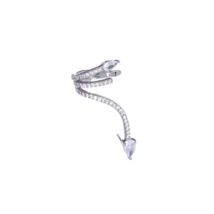 Kaareva zirkonia rustokoru ear cuff 1kpl