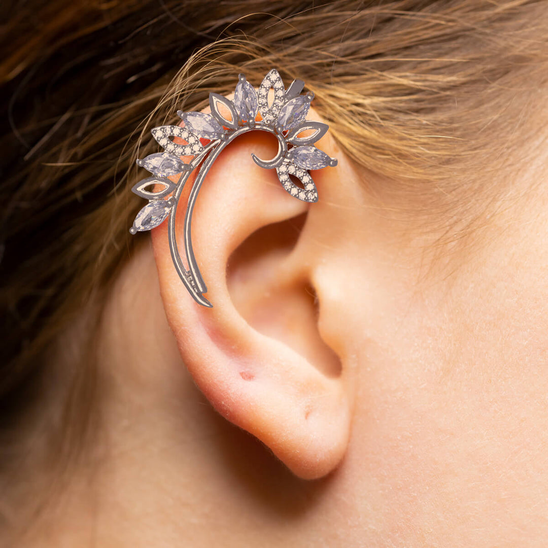 Zirconia statement rustic ear cuff 1pc