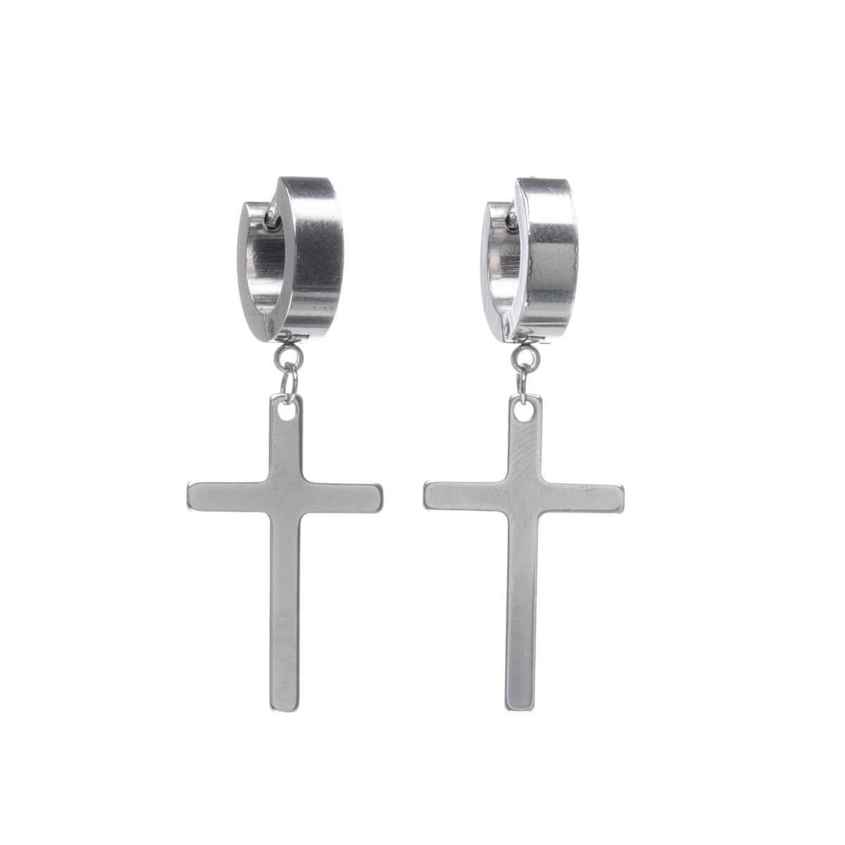 Cross pendant earring earrings (Steel 316L)