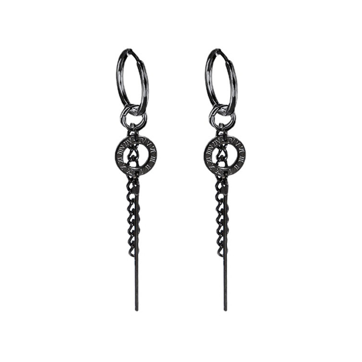 Pendant earrings ring earrings (steel 316L)