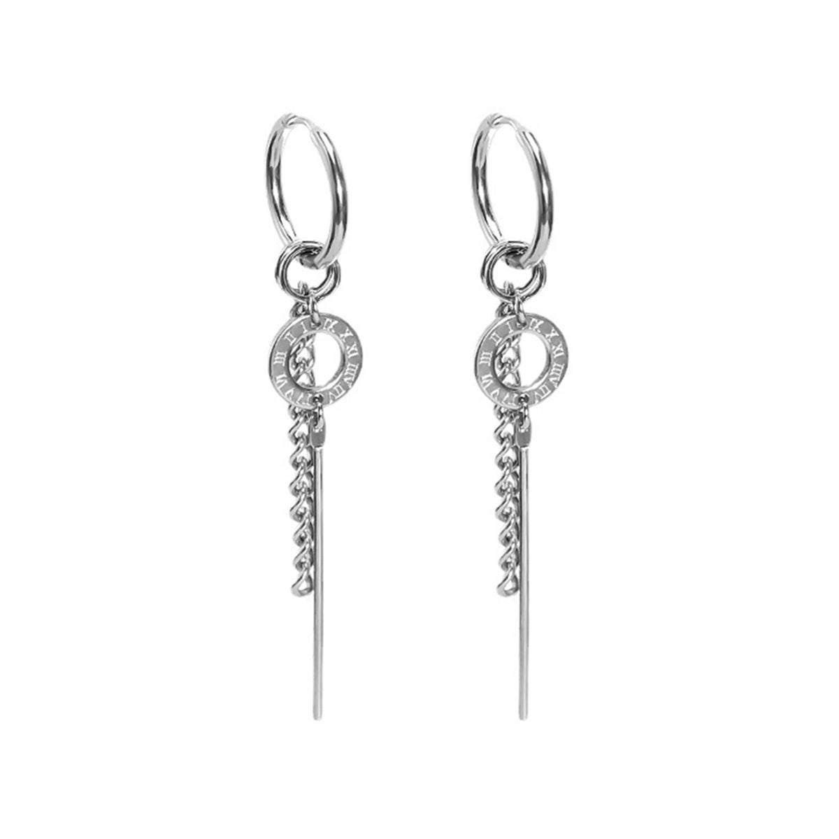 Pendant earrings ring earrings (steel 316L)