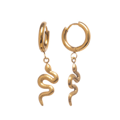 Snake pendant earrings earrings (Steel 316L)