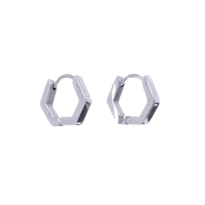 Steel hexagonal earrings (Steel 316L)