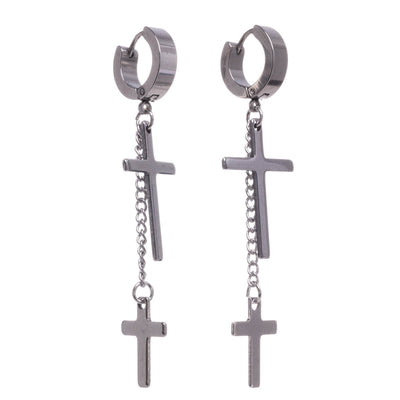 Double cross pendant earrings (Steel 316L)