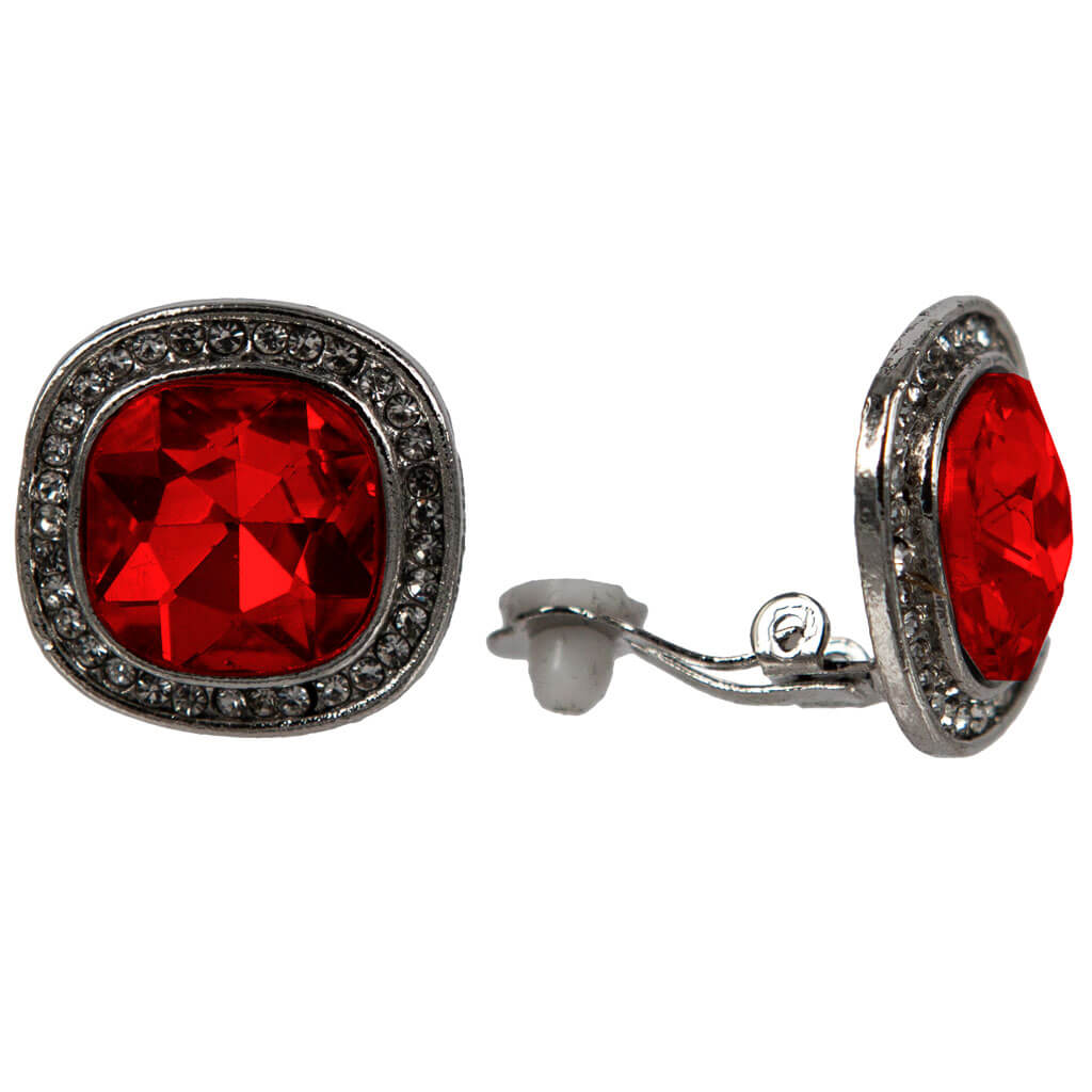 Rhinestone clip earrings