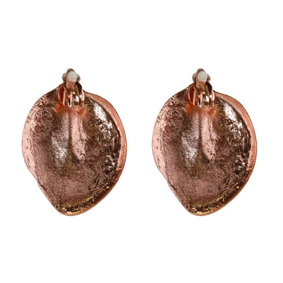 Metal leaf clip earrings