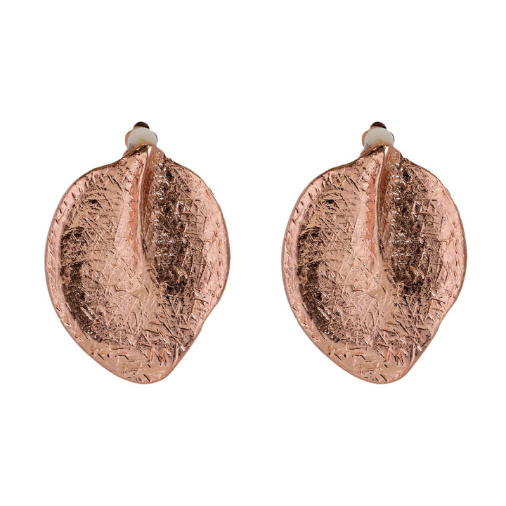 Metal leaf clip earrings