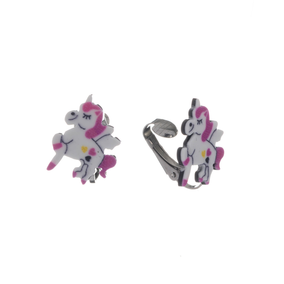 Children's unicorn clip-on earrings