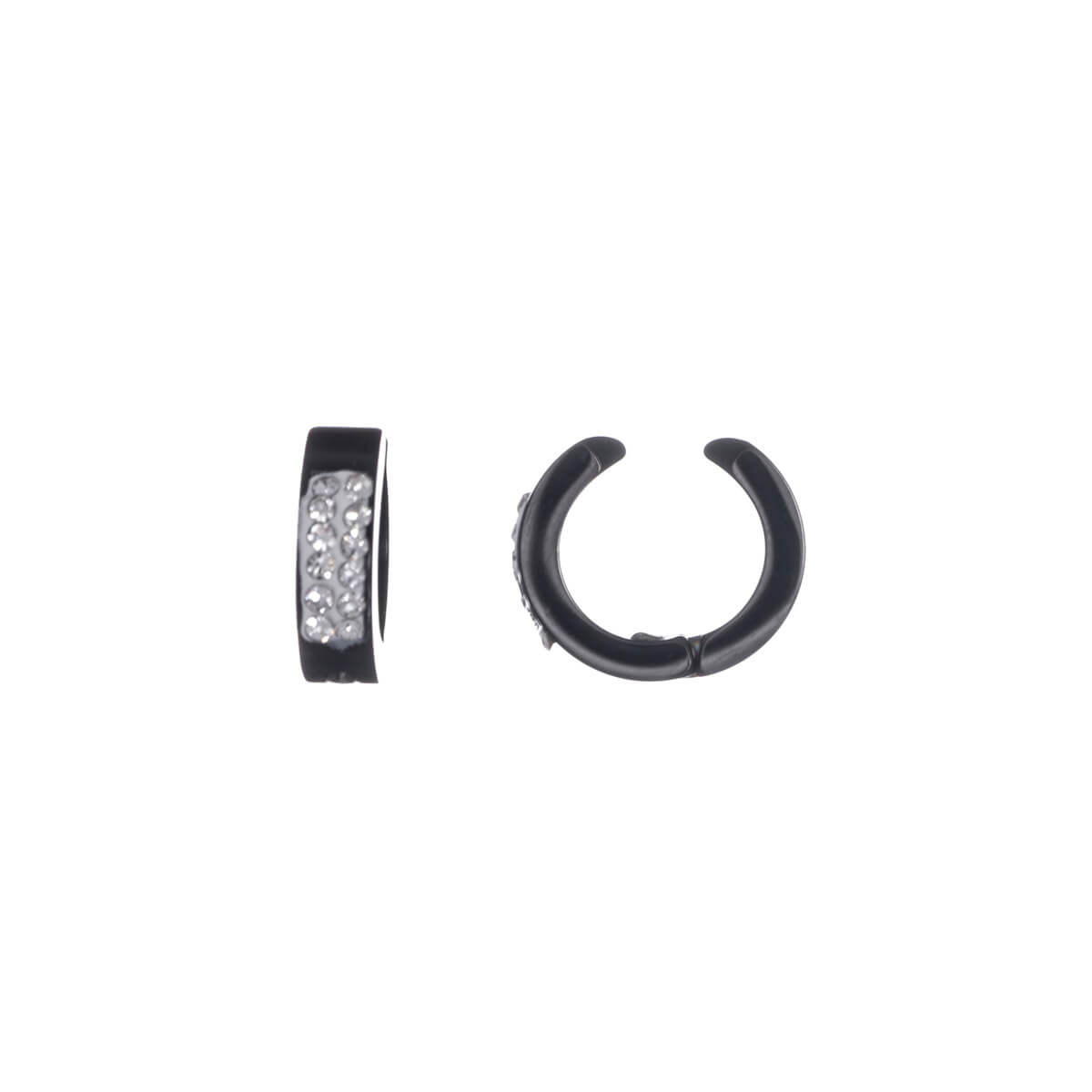 Glassten ring clip örhängen 4mm (stål 316L)