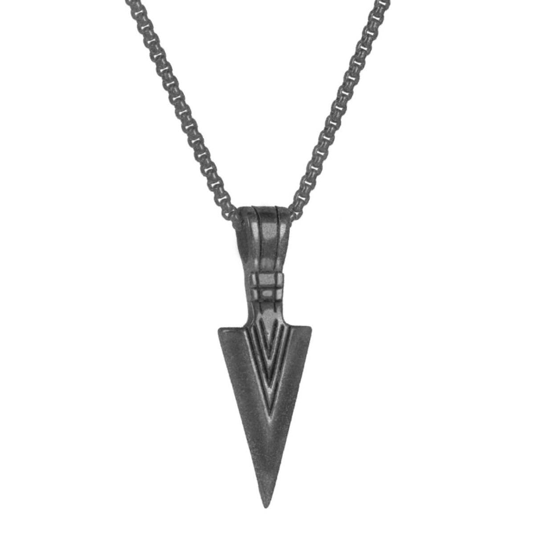 Arrow pendant steel necklace 55cm (Steel 316L)