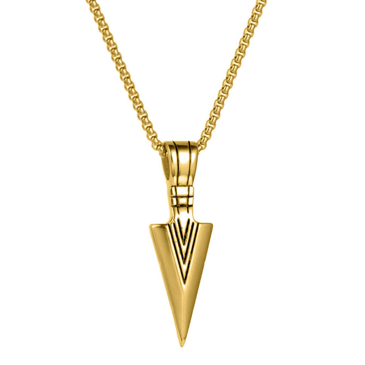 Arrow pendant steel necklace 55cm (Steel 316L)