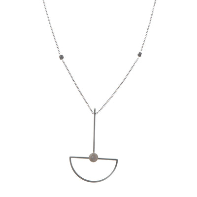 Pearl pendant necklace 58cm (steel)