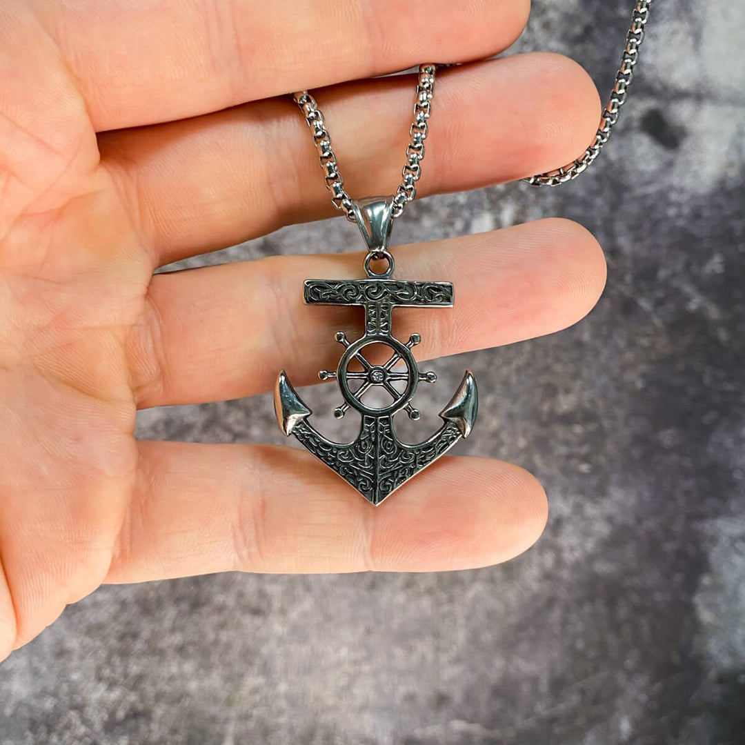 Anchor pendant necklace 60cm (steel 316L)