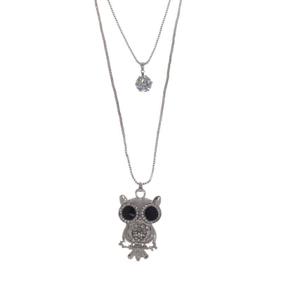 Owl pendant necklace 75cm