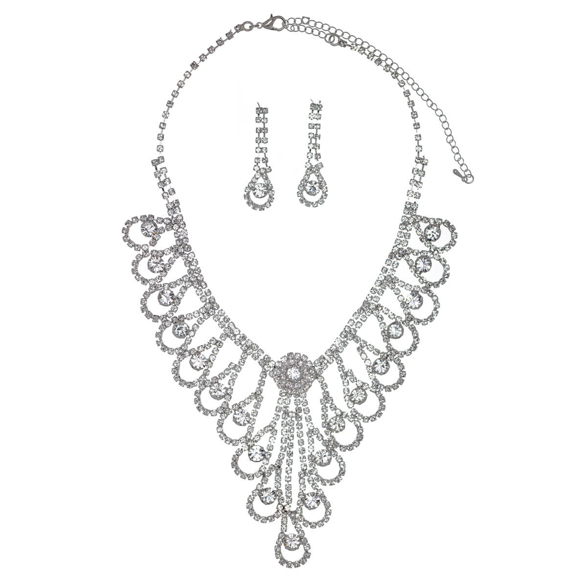 Glassstone festive necklace + earrings