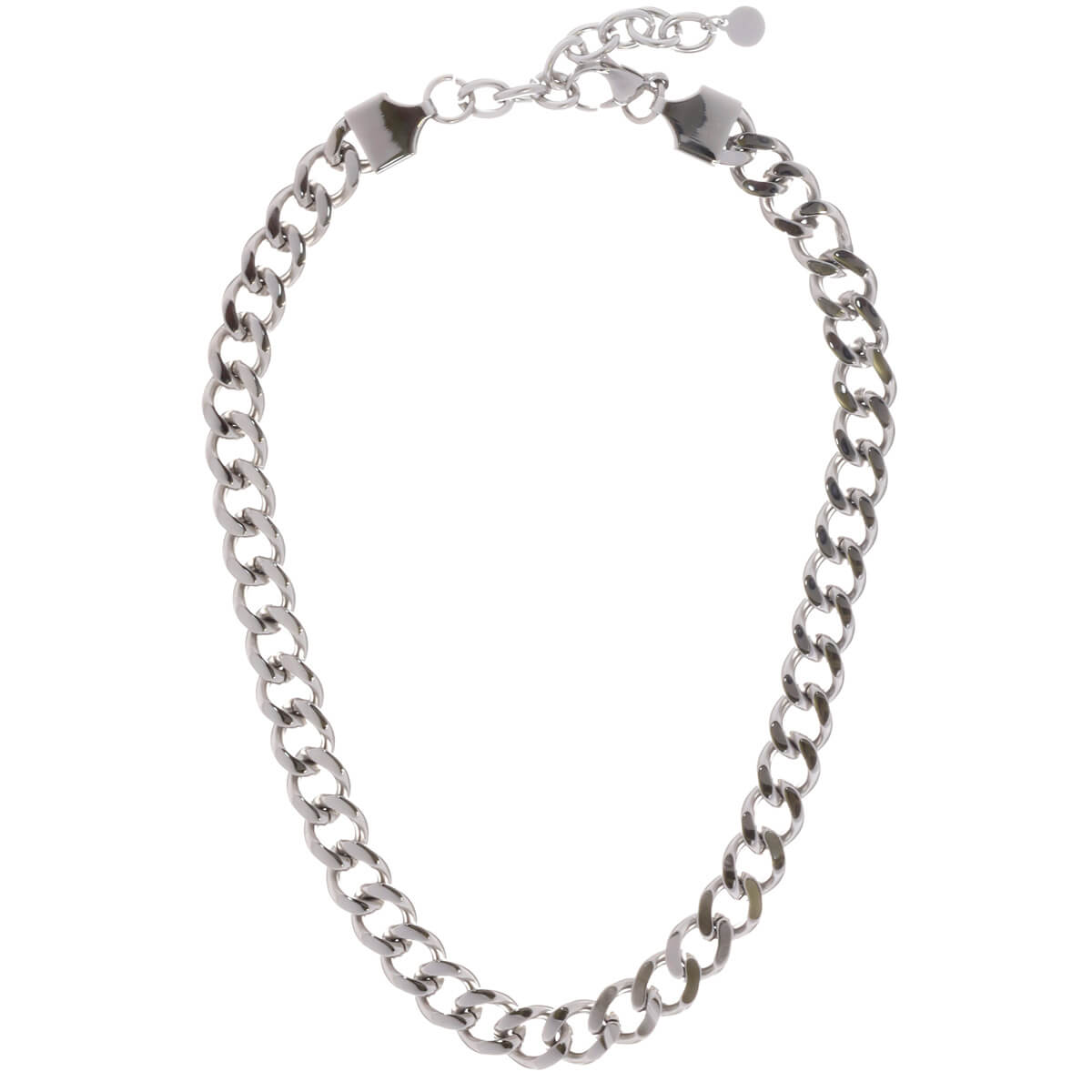 Wide armoured chain steel necklace 45cm +5cm