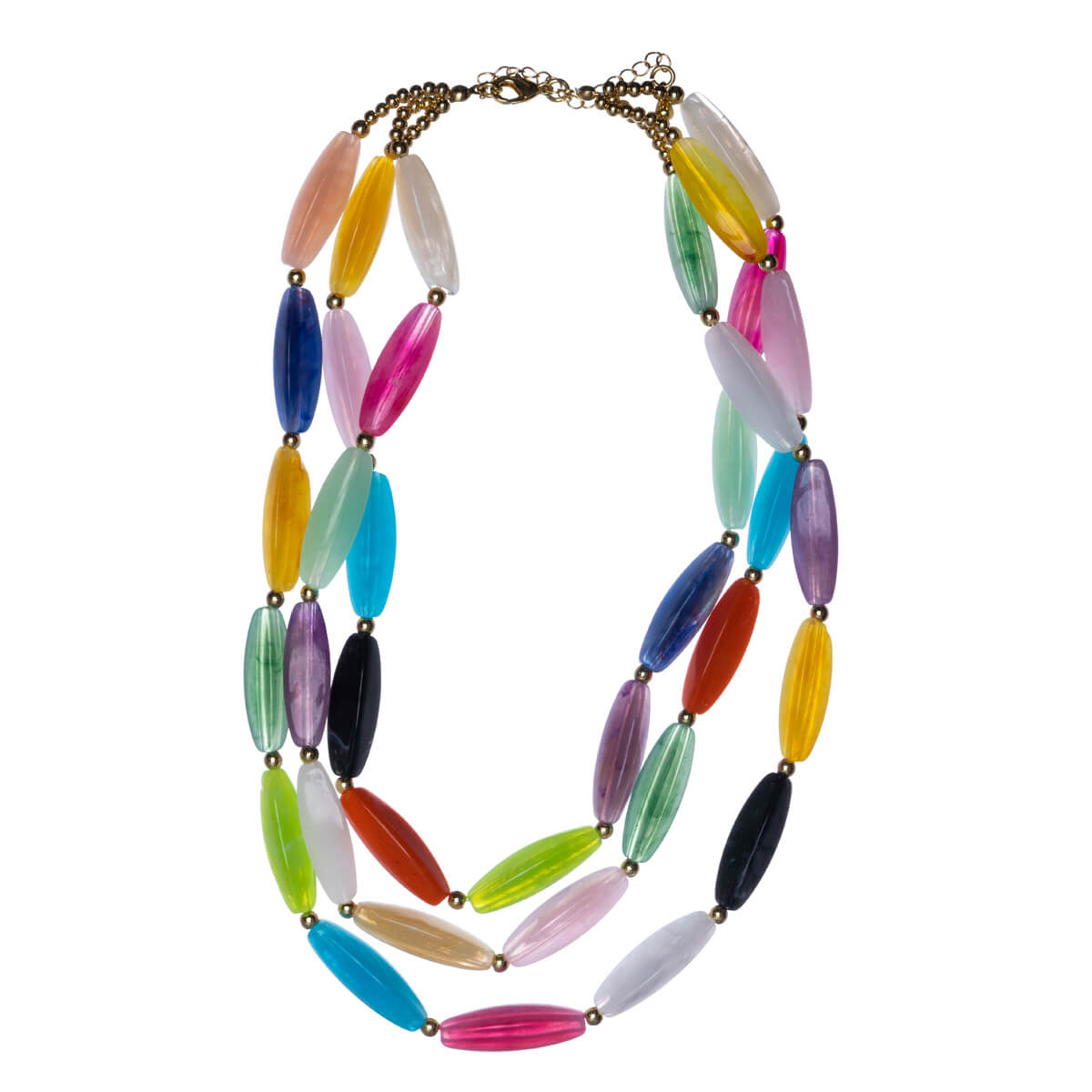 Three -row colorful necklace