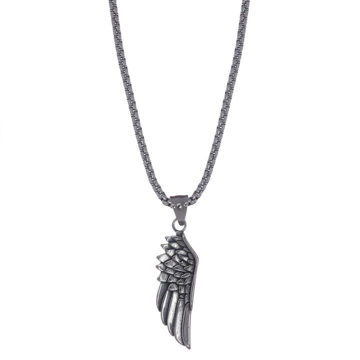 Steel necklace wing pendant (steel 316L)