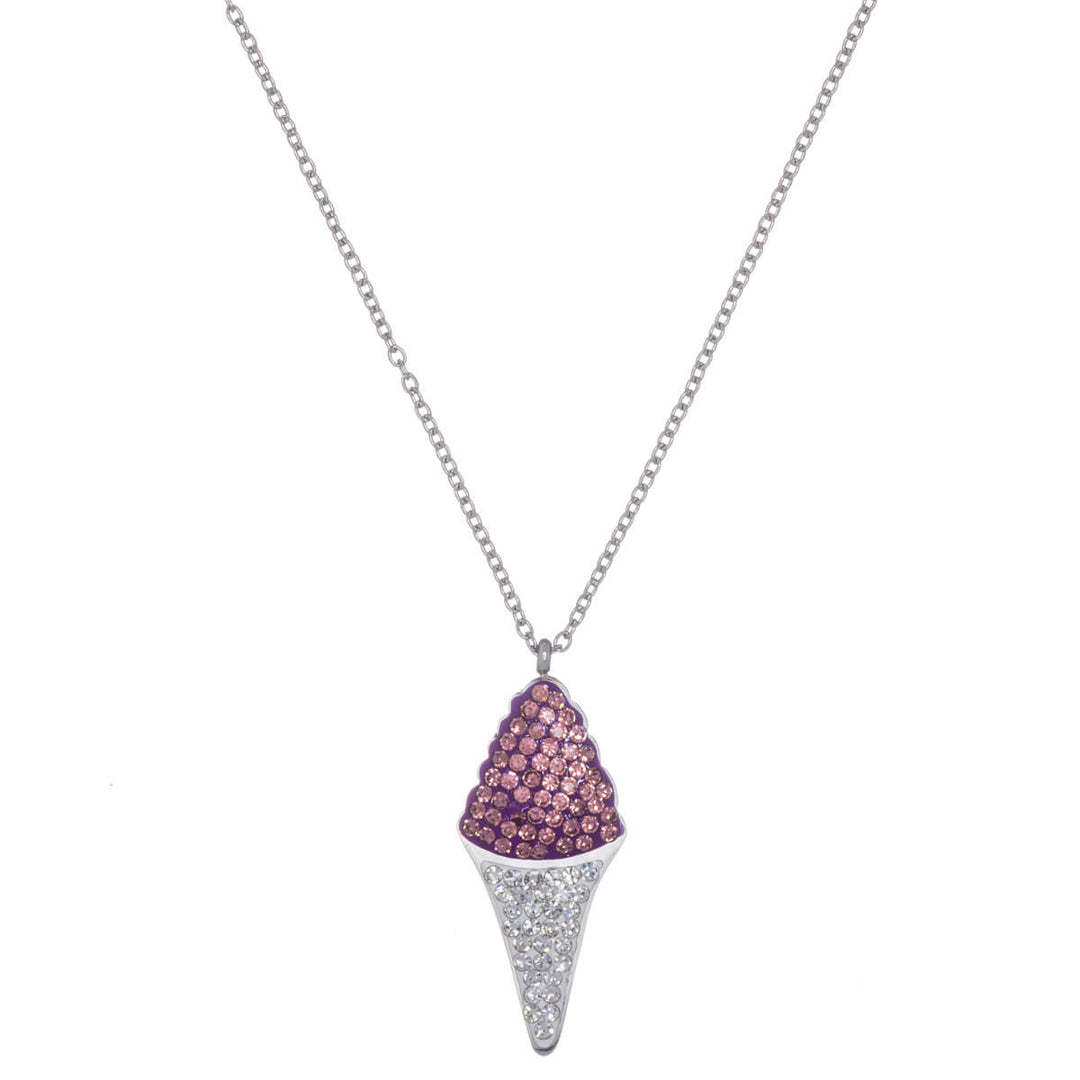 Sparkling ice cream pendant necklace 40cm (steel 316L)