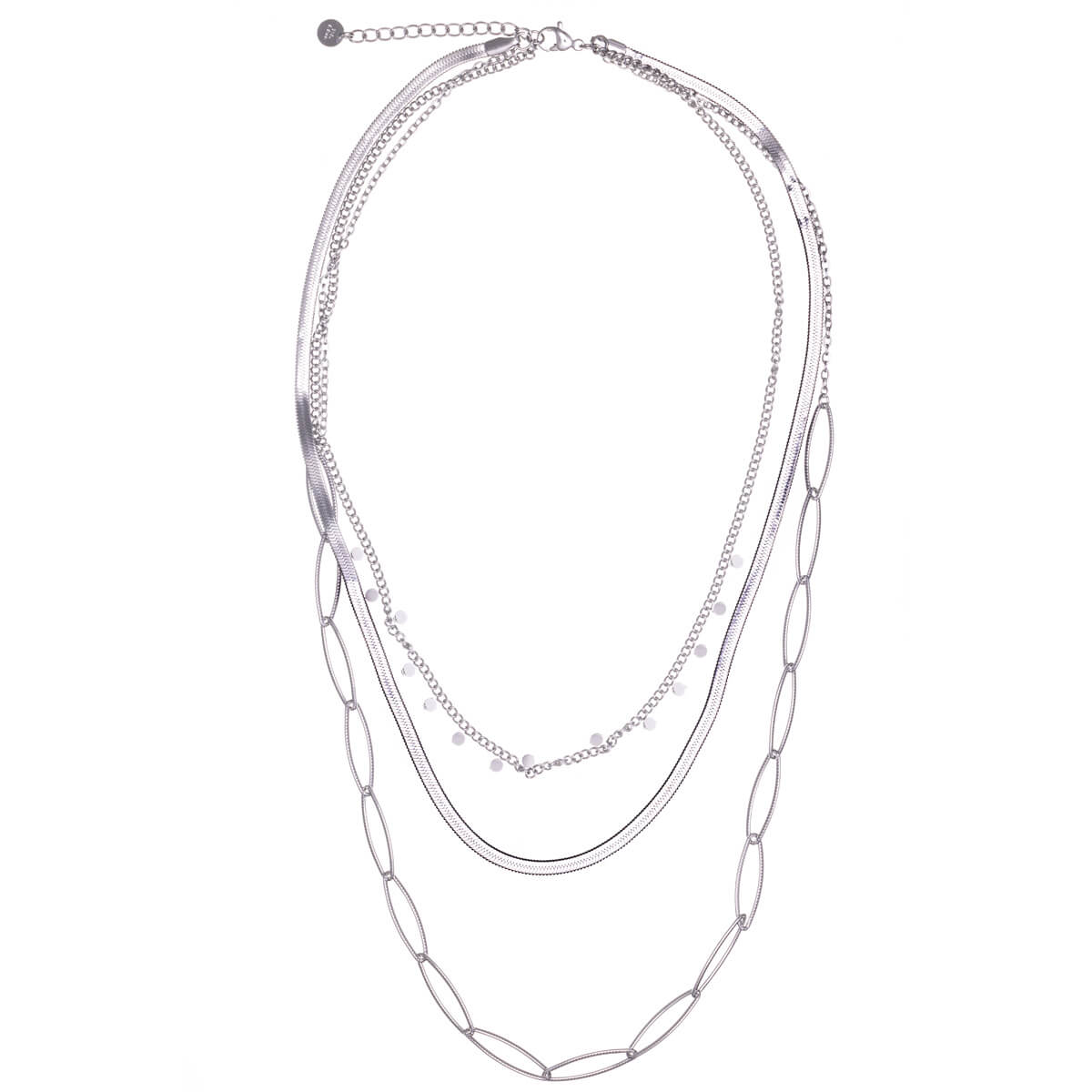 Three-row necklace necklace 39cm-53cm (Steel 316L)