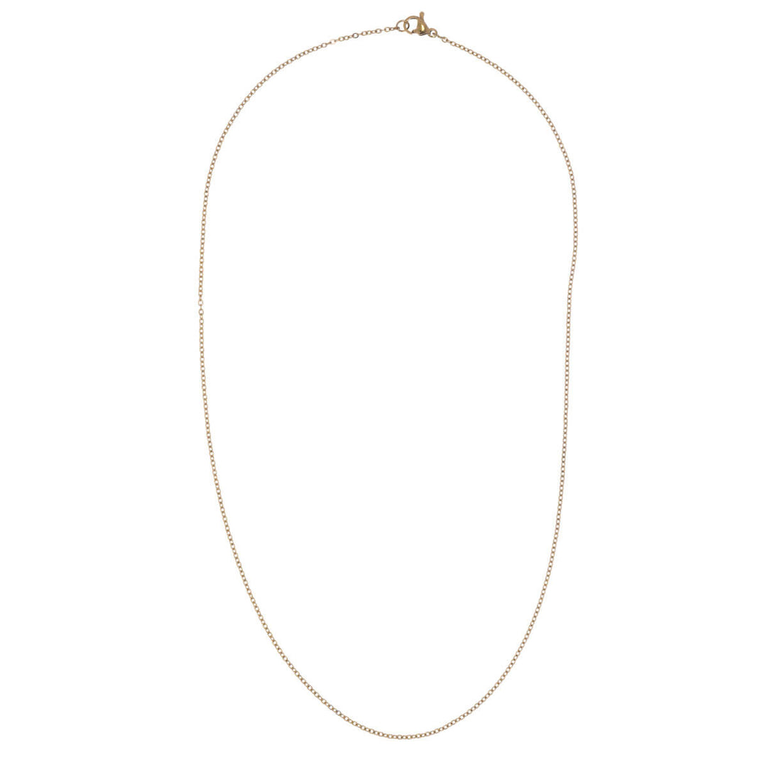 Tunt guldpläterat halsband 44cm (Stål 316L)