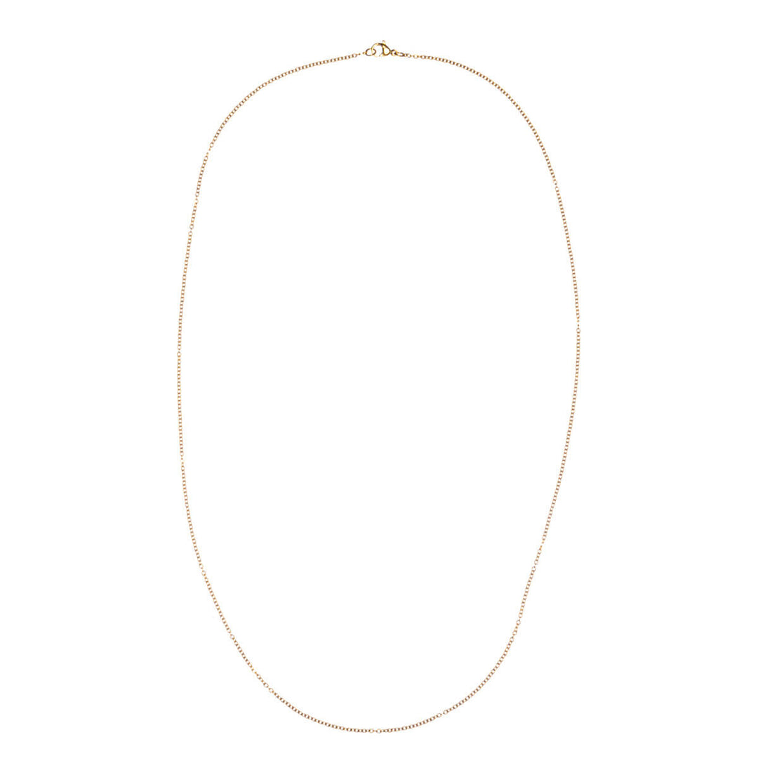 Tunt guldpläterat halsband 1,6mm 60cm (Stål 316L)