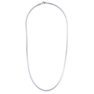 Flat snake chain necklace 55cm (steel 316L)