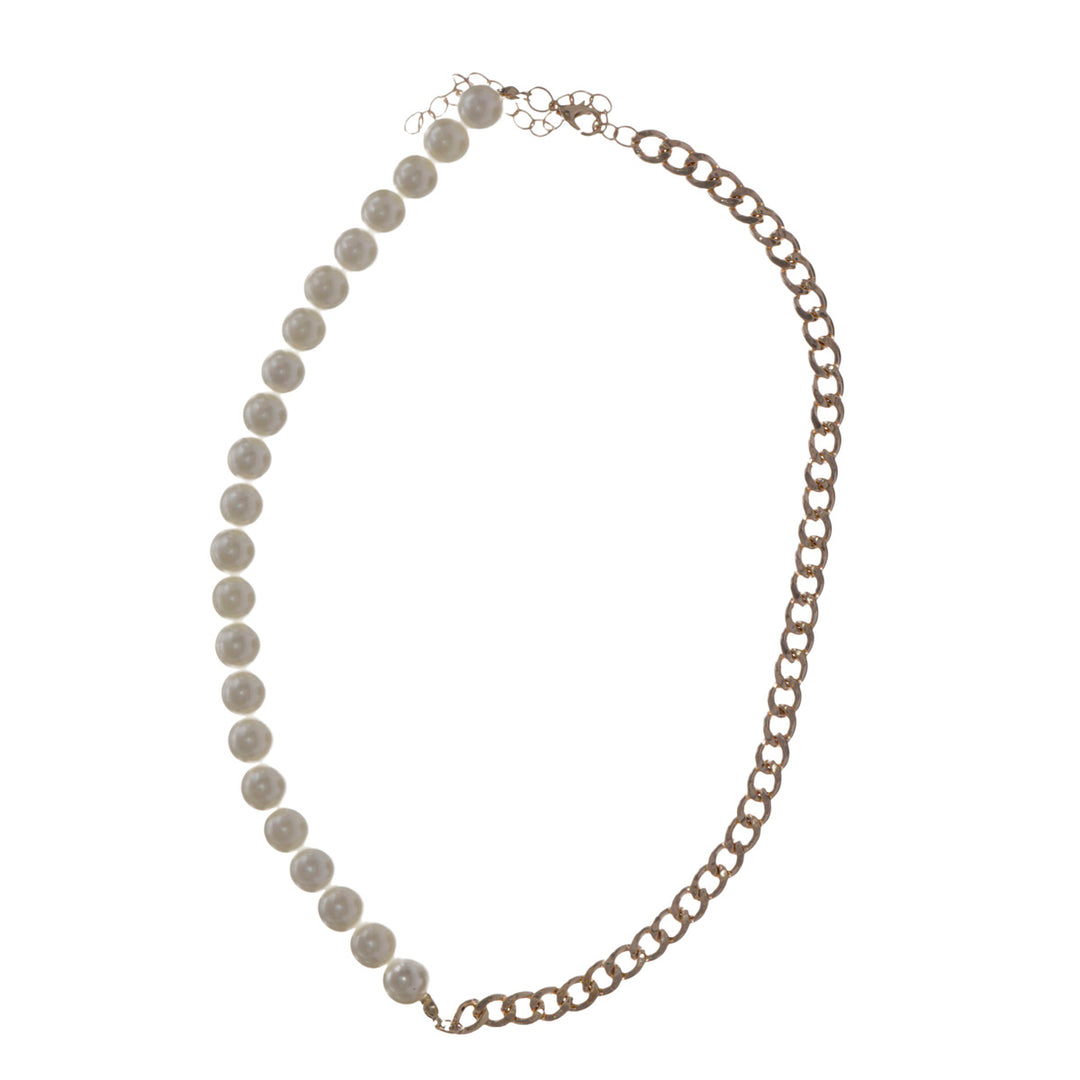 Pearl and Chain Necklace 46 cm