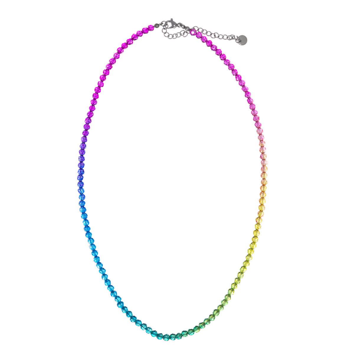 Glassy Rainbow Necklace 46cm +5cm (stål 316L)