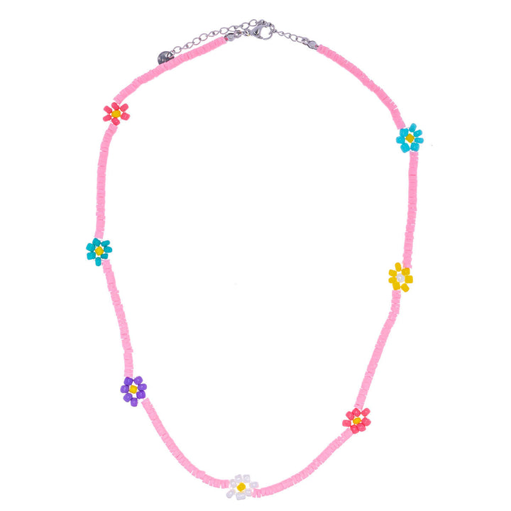 Halsband med pärlor för blomsterhals 40cm +5cm (Stål 316L)