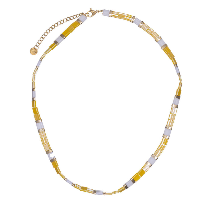 Platt färgglatt halsband 40cm +5cm (Stål 316L)