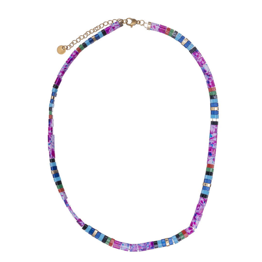 Flat colourful necklace 40cm +5cm (Steel 316L)