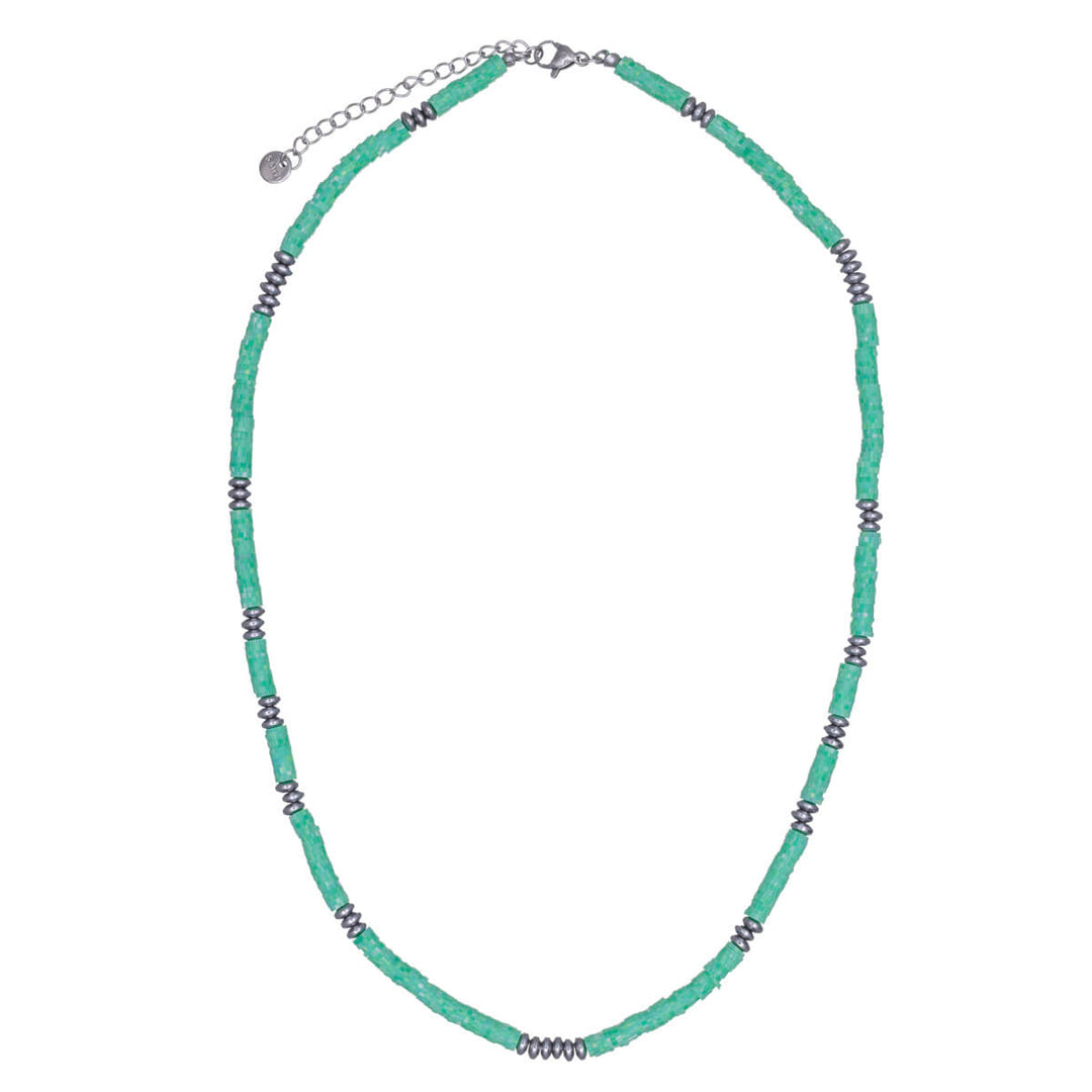 Coloured pearl necklace 44cm +5cm (Steel 316L)