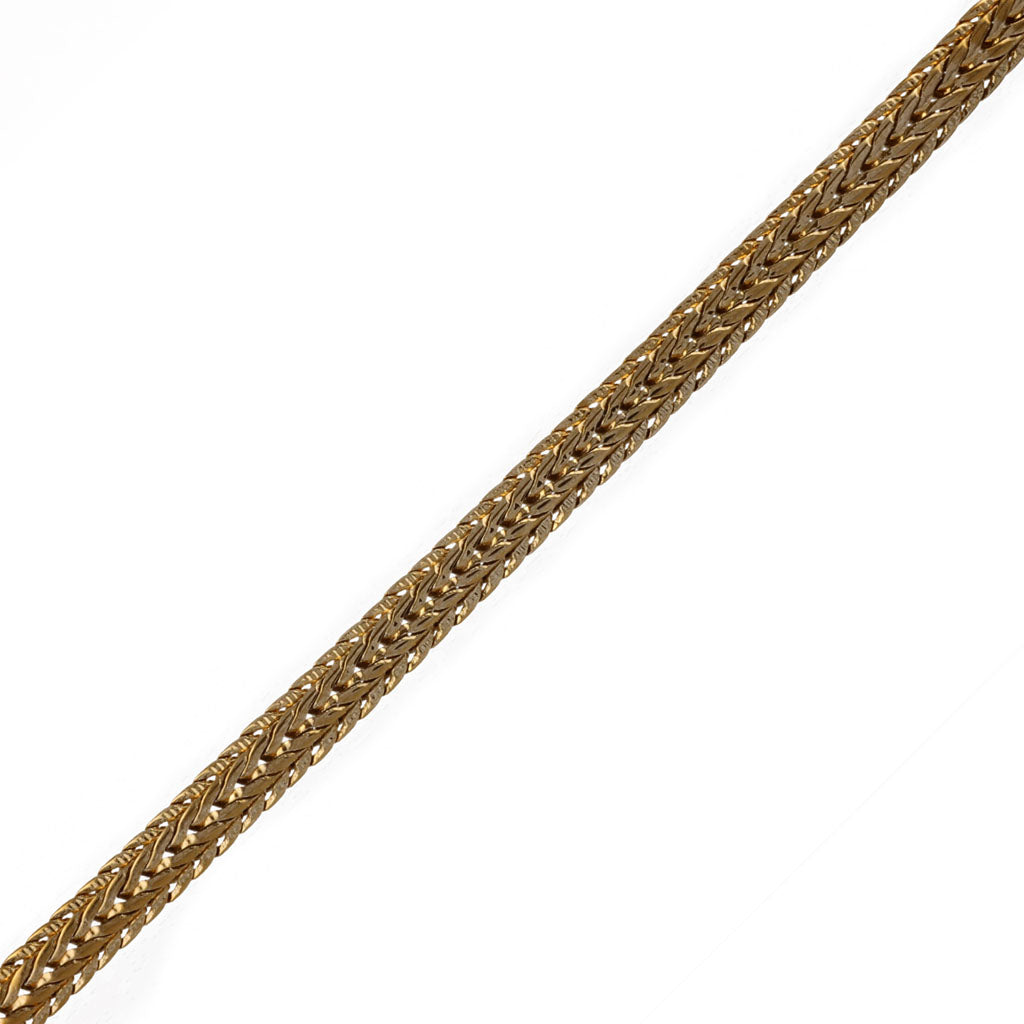 Guldad platt stålkedja halsband 58 cm