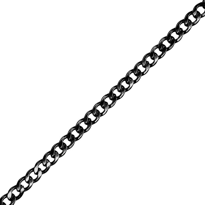 Flat steel armoured chain necklace 55cm (Steel 316L)