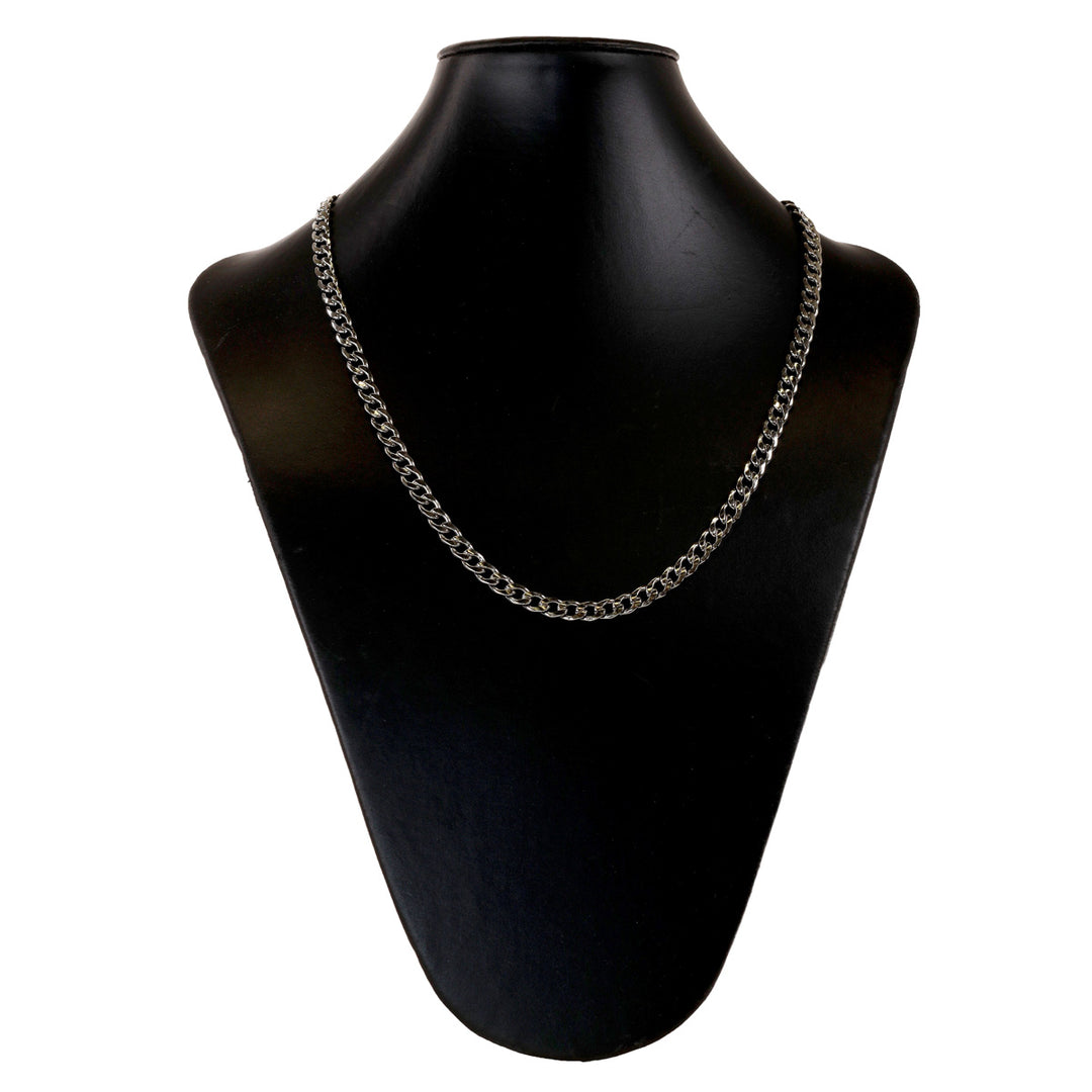 Flat steel armoured chain necklace 55cm (Steel 316L)