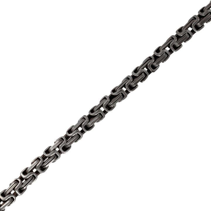 Steel chain matt byzantine braid 5mm 55cm