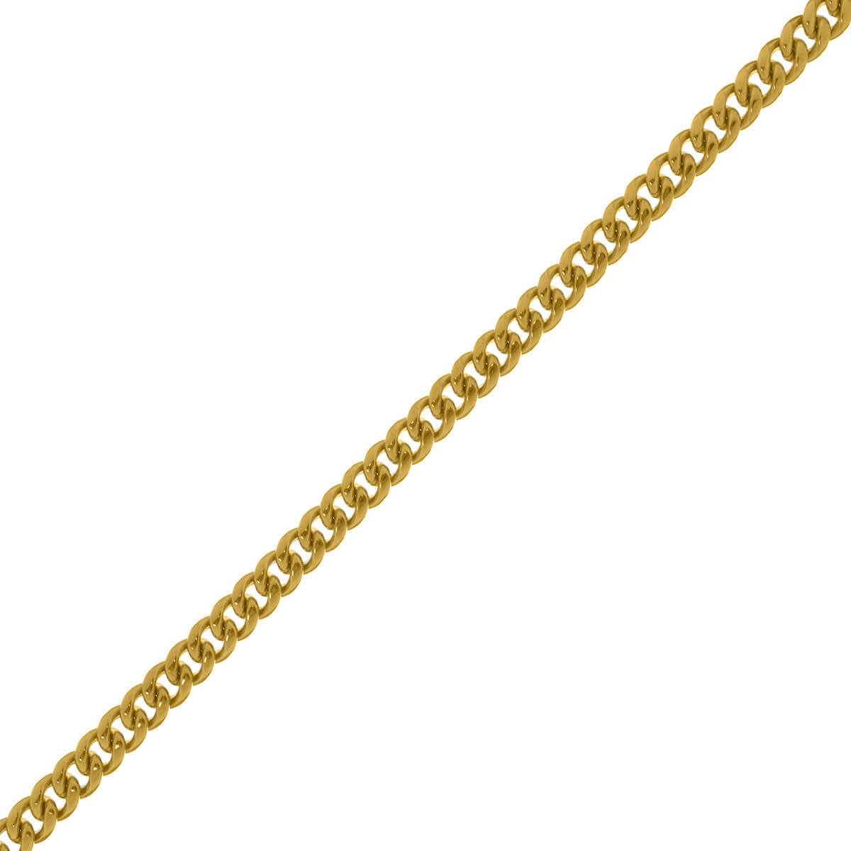 Rundad rustningskedja guldad stålhalsband 55 cm